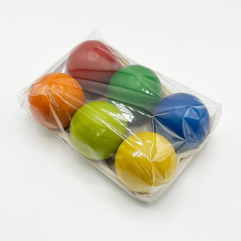 Grandpapa Wooden 48mm 38g Set of 6 Includes Original Cotton Drawstring for Wooden Balls Balls, Diameter, Each, Colors, Bag, DIY/Crafts,