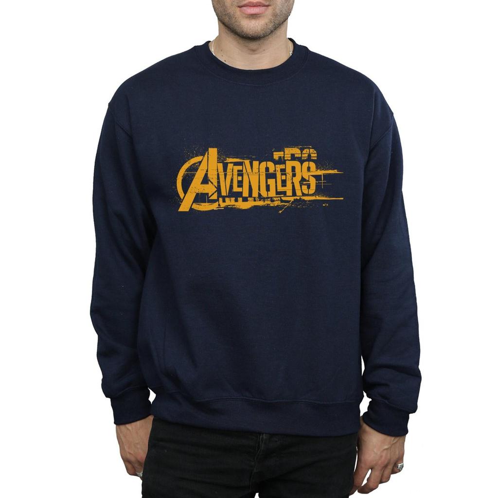 Marvel Mens Avengers Infinity War Orange Logo Sweatshirt