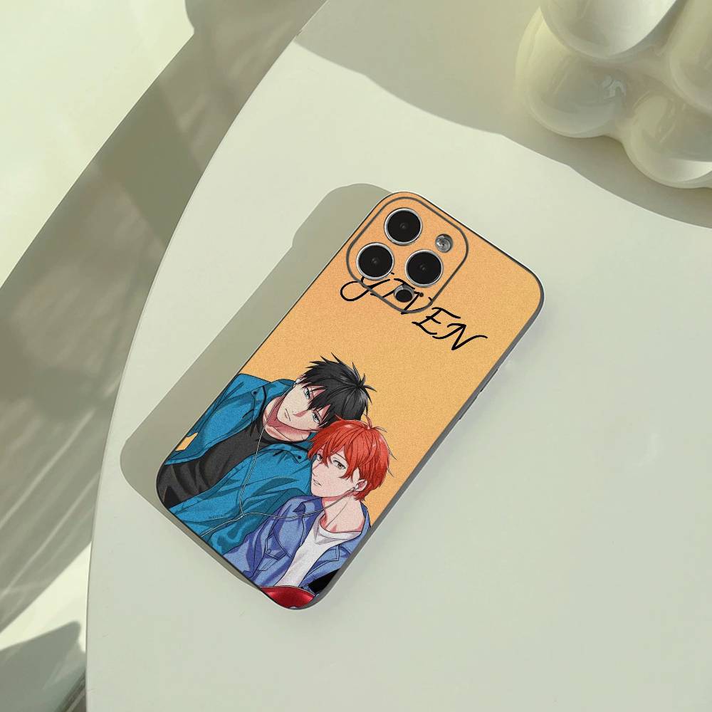 Given- BL- Anime Ritsuka Mafuyu Sato Phone Case For iPhone 17,16,15,14,13,12,11 Pro Max,16Plus,XS Soft Black Cover
