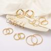 Jinxiuge 12 Pairs Gold Hoop Earrings Set Stainless Steel Twisted Round Small Chunky Hoop Earrings for Women