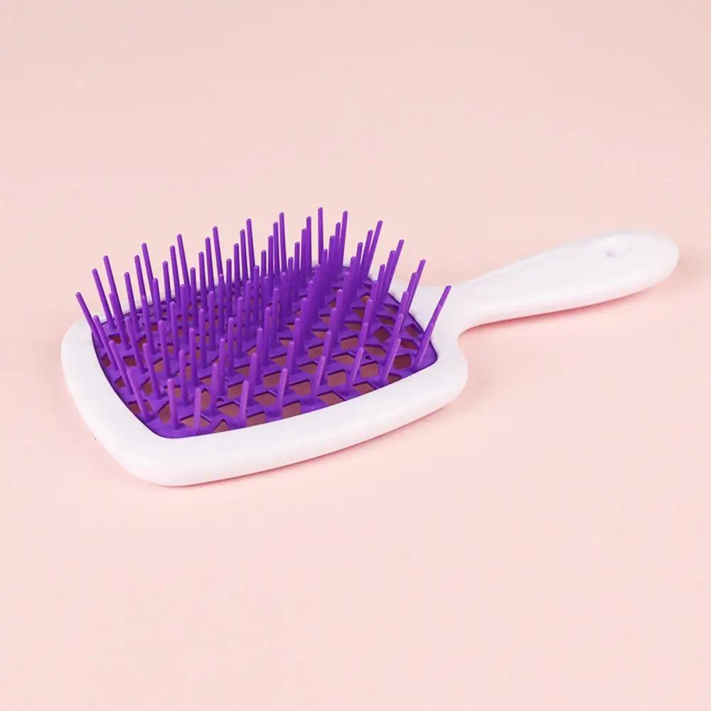 New Square Hollow Hair Comb Scalp Massager Simple Rib Hairbrush Demelant Brush Detangling Comb Fluffy Hairdressing Style Tool