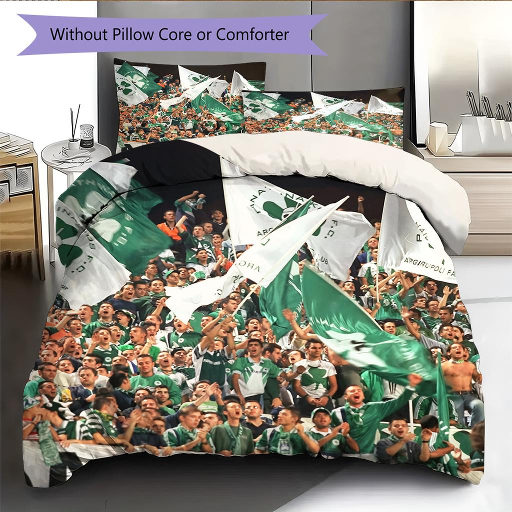 Biancheria da letto con motivo Panathinaikos FC Decorazione per la casa Regalo di compleanno (1 * copripiumino + 2 * federa, senza nucleo)