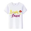 Cartoon Princess Summer Short Sleeve Tee Beauty and The Beast Tops Shirts T-Shirts Sweet Clothes Blouse Unisex