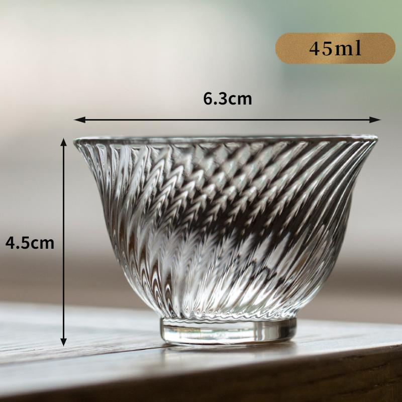 Japonský žáruvzdorný skleněný okvětní lístek Šálek vůně Průhledný svislý šálek na šálek Single Master Cup Šálek na víno Small Sake
