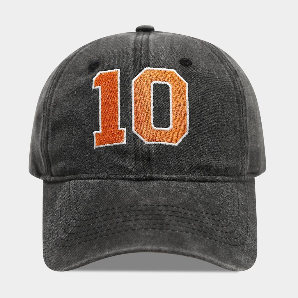 Vintage Wash Baseball Hat With Numeric Logo Breathable Cap For Summer And Spring Wear Number10