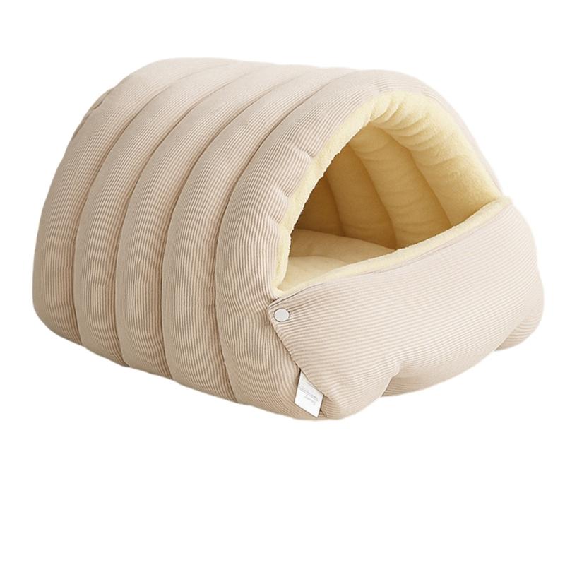 Abnehmbarer Bezug Plüschtierhaus Gemütliches Versteckbett für Hunde und Katzen Rutschfester Boden Maschinenwaschbar Tragbares Design