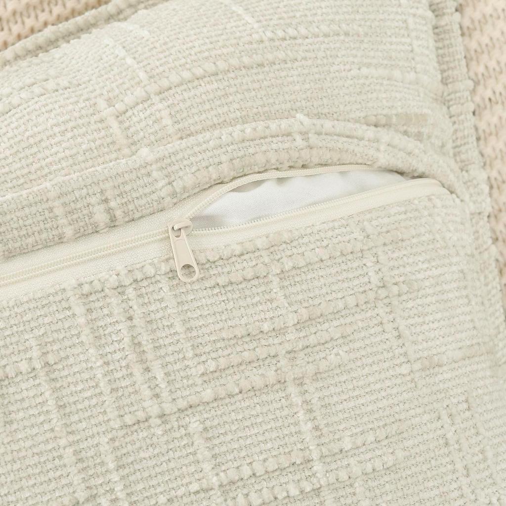 Woven Thick Cushion Cover Yarn Texture Throw Pillow Covers Edge Pressed Sofa Cushion Covers for Home Bedroom Living Room Decor