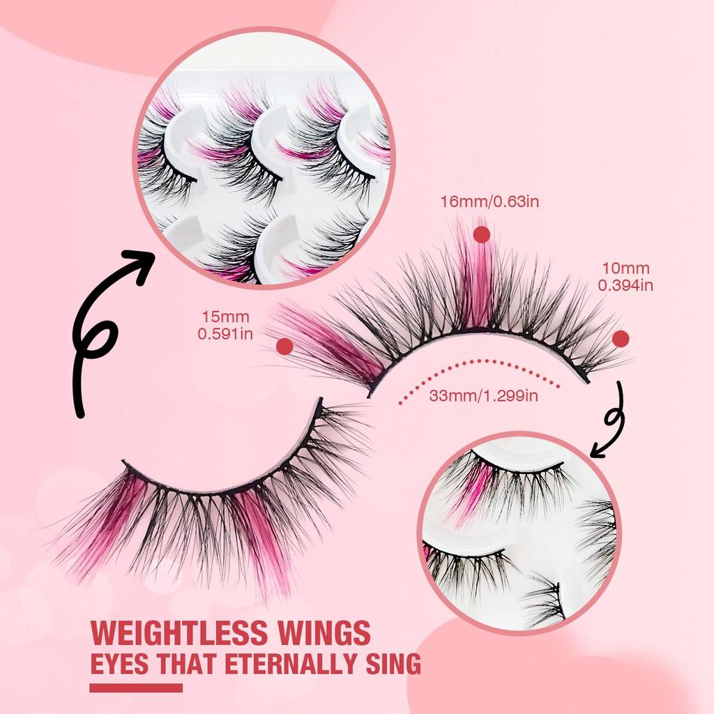 Colorful Imitation Mink Fur False Eyelashes with Natural Curl