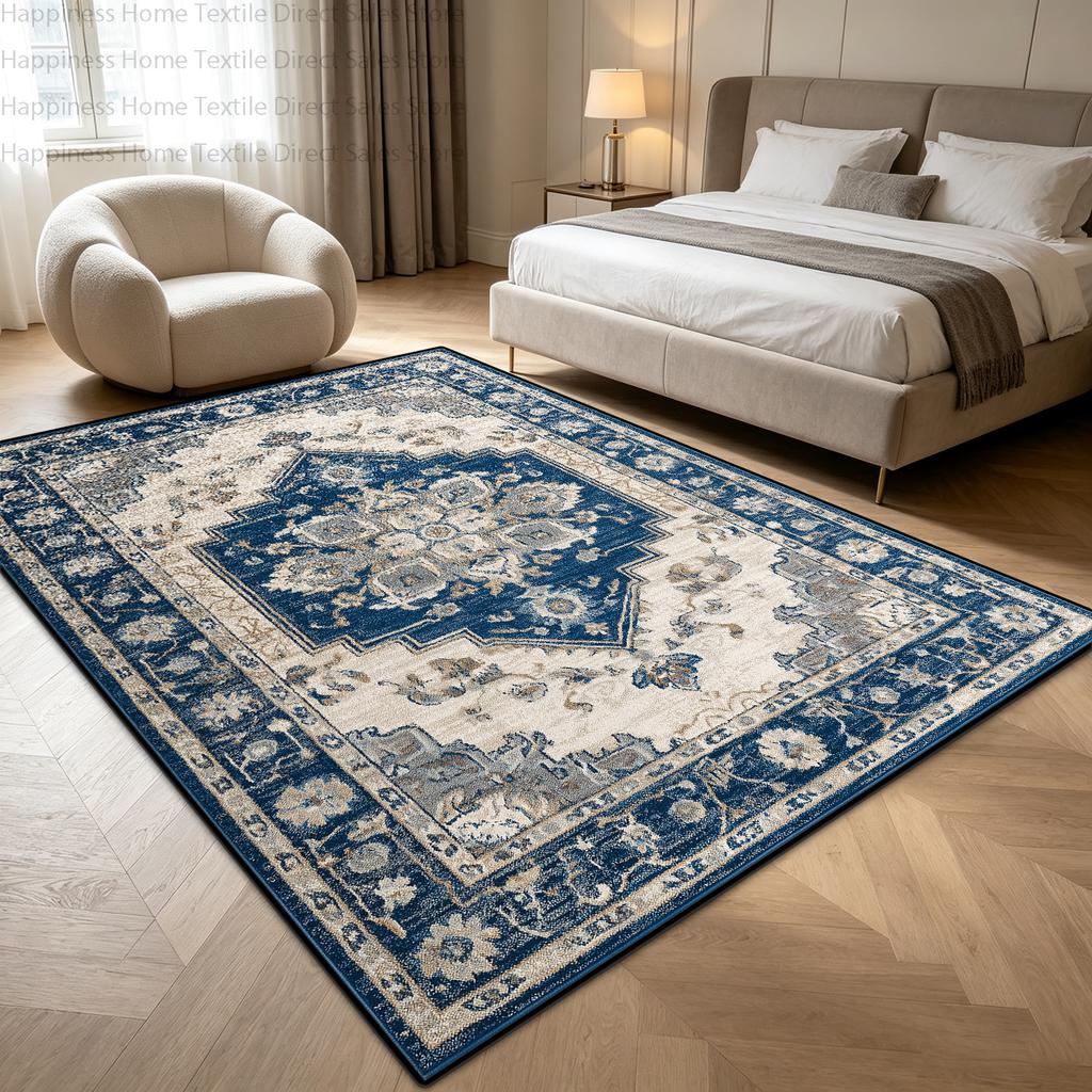 Distressed Persian Style Bedroom Area Carpet Decoration Living Room Antiskid Washable Geometric Rug Soft Plush Office Floor Mats