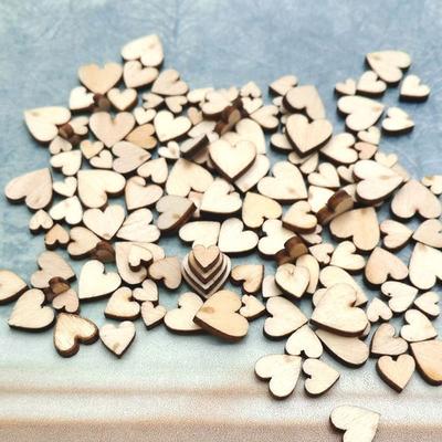 100PCS 4 Sizes Decoration Rustic Wooden Love Heart Wedding Decor Table Scatter Crafts Accessories