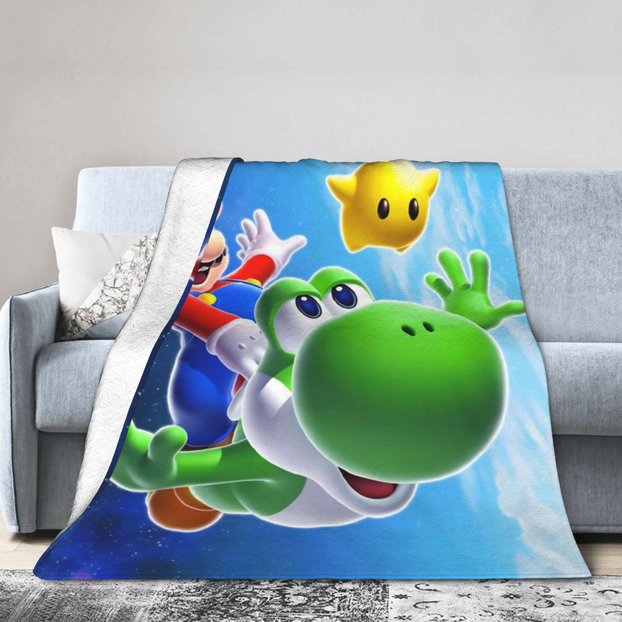 

Warm Soft BlanketStudents Camping Super Mario Yoshi Bedding Throws Flannel Bedspread For Couch Chair Novelty Sofa Bed Cover 75cmx90cm