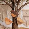 1/3Pcs Wooden Bird Hanging Decorations Artificial Wood Home Decor Vintage Style Hanging With Rope Design Pendant Bohemian Style