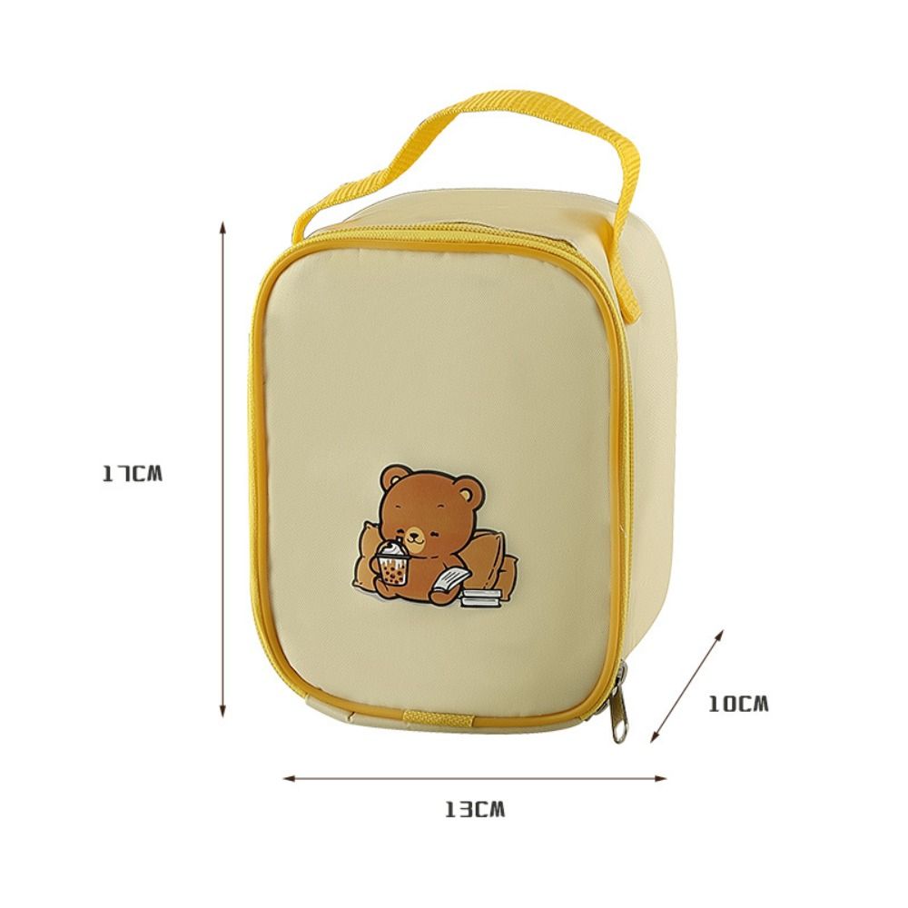Round Barrel Food Storage Bag Large-Capacity Tote Lunch Bag Portable Lunch Box