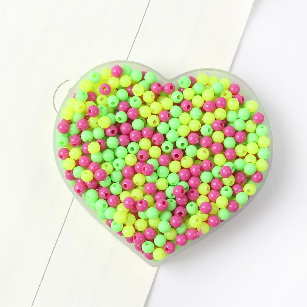 42-Color Acrylic Solid Color Round Beads Rice Beads Handmade Diy Beaded Loose Beads Bracelet Necklace Jewelry Material 3/4Mm