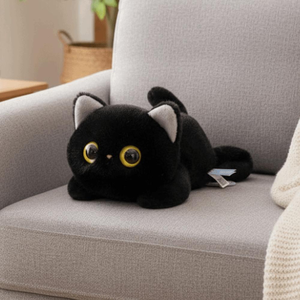 Süßes Katze Plüschtier mit großen Augen Realistische Textur Siamesische Katze Plüschpuppe Geburtstagsgeschenk
