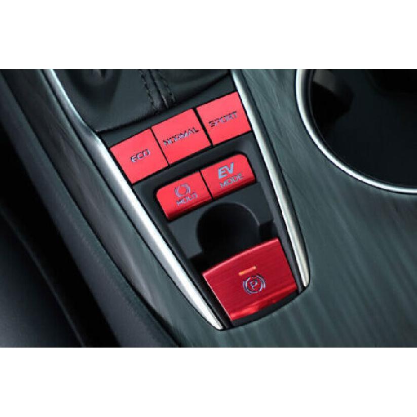 Center Console Red For Toyota Camry 2018- Gear Shift Button Sticker 6X Alloy