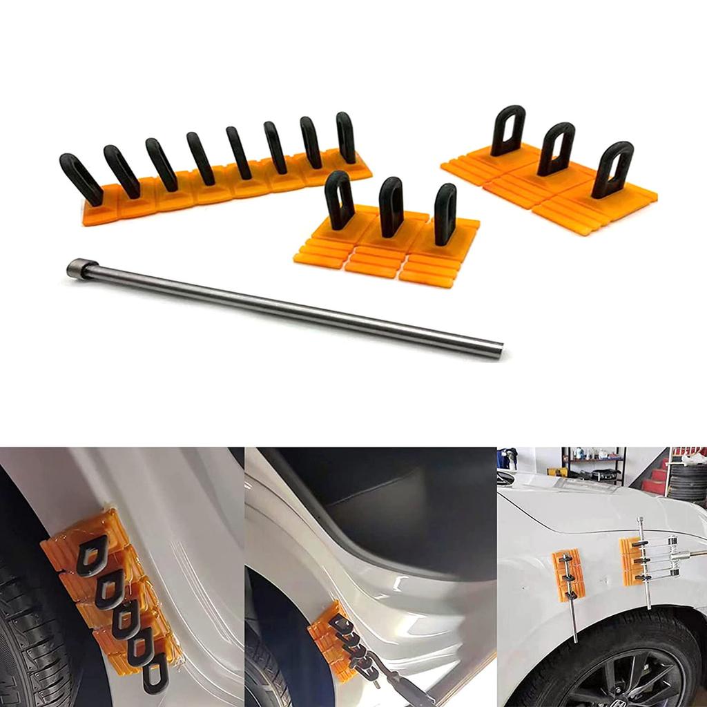 Auto Dellen Ausbeulwerkzeug Set Karosserie Lackfreies Klebe Reparaturwerkzeug 90° Biegbares Zuschneidbares Block-Kit Zubehör Motorrad Universal