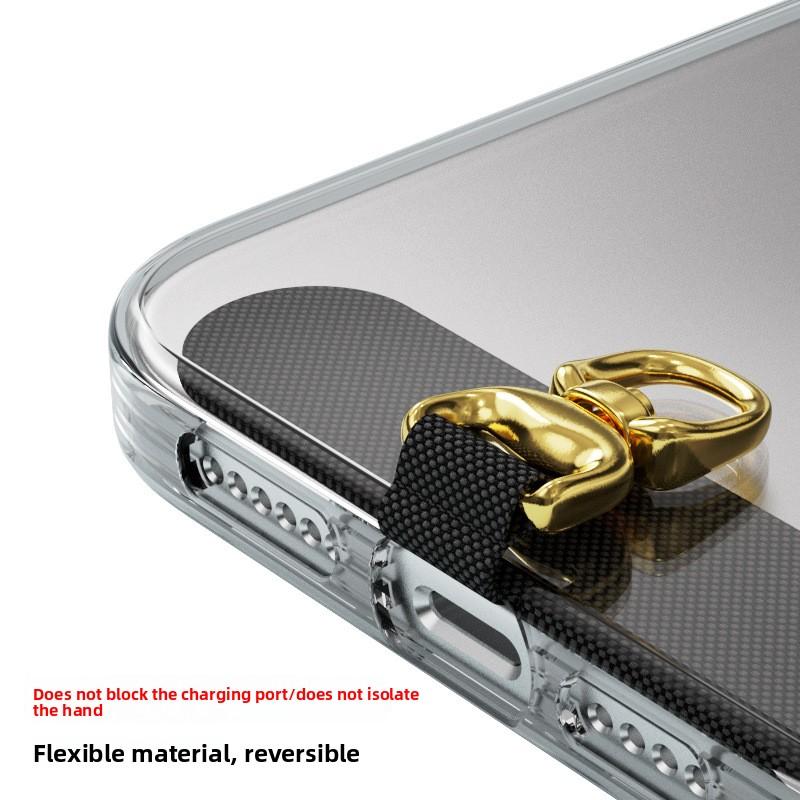 360 Degree Rotating Mobile Phone Lanyard Gasket Cloth Connecting Piece Mobile Phone Case Chain Metal Hanging Piece Card with Buckle Clip