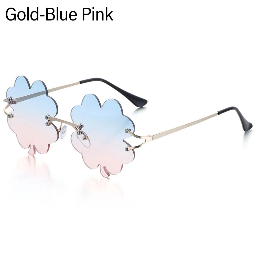 Green Four Leaf Clover Glasses St. Patrick's Day Leprechaun Costume Glasses Irish Shamrock Sunglasses Fashion Rimless Sun Glasse