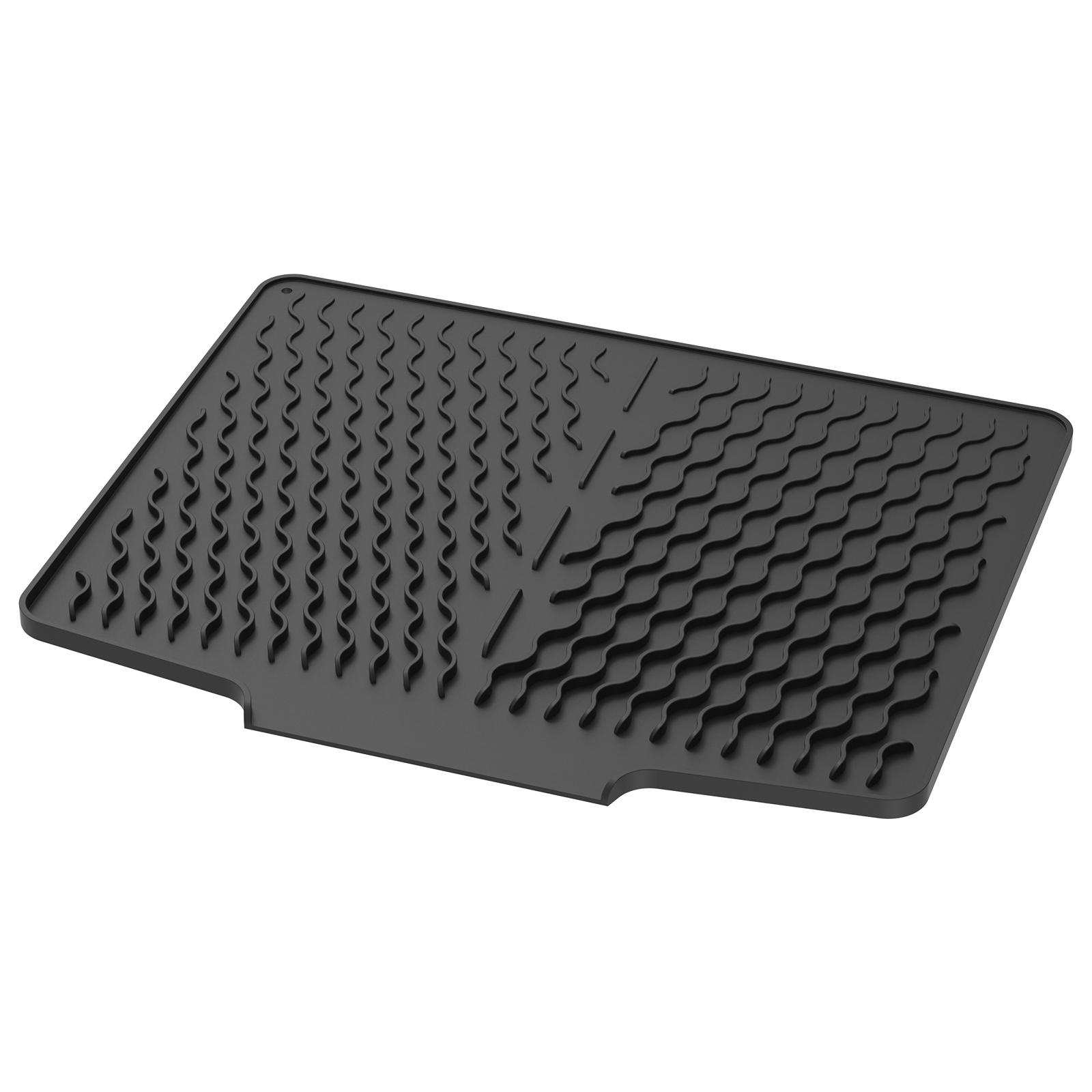 

1Pc Dish Drying Mat Non-Slip Fast Drying Draining Mat Silicone Heat Resistant Tableware Dish Drying Pads for Kitchen Accessories M чёрный