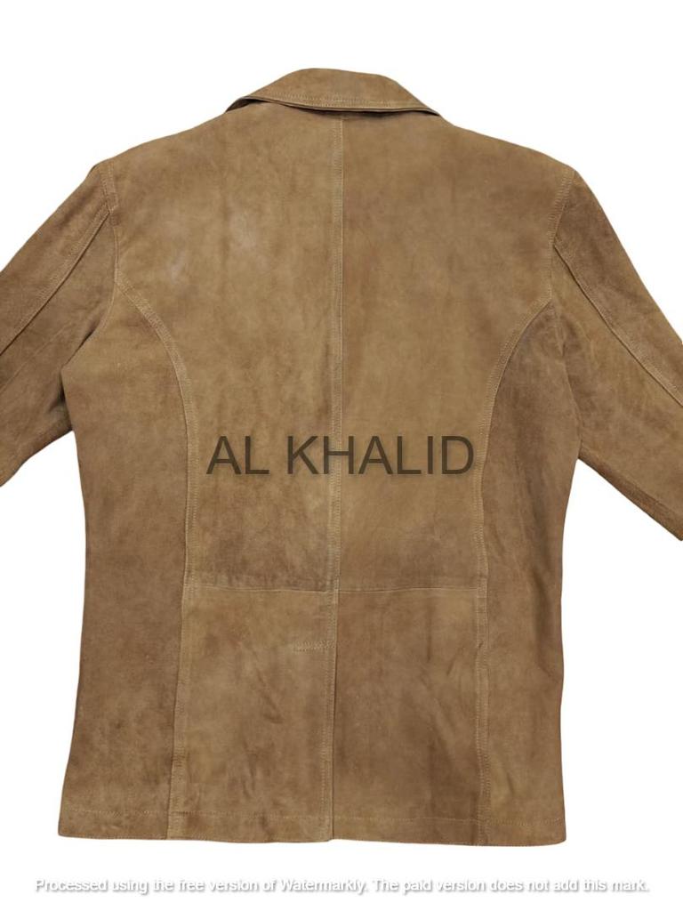 AL KHALID ELEGANT New Men's Brown Blazer 100% Soft Suede Lambskin Causal Slim Fit Coat Blazer