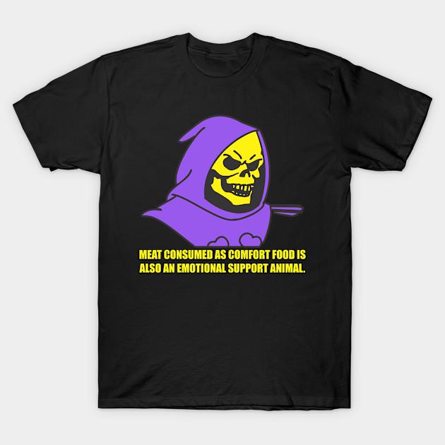 

Men Black Print T-shirt Motivational Skeletor- Comfort Food No-Cut Transfer Paper Print Cotton Tshirt S чорний