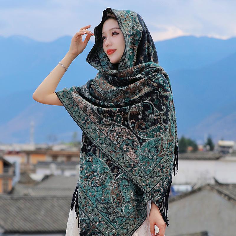 Skin Friendly And Breathable Warm And Versatile Home, Autumn And Winter Women'S Travel Shawl, Thick Cloak, Air Conditioning Blanket