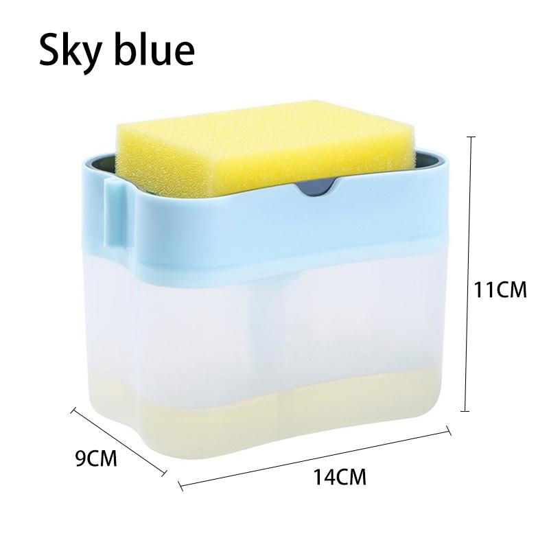 2 in 1 Scrubbing Liquid Detergent Dispenser Press-Type Liquid Soap Box Pump Organizer Kitchen Tool Bathroom Supplies
