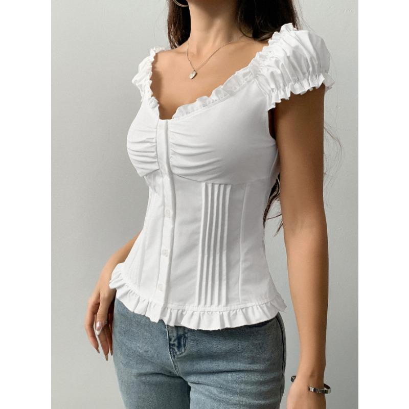 Hot Girl Style Summer Short-sleeved Fungus Vest for Women Independent Website
