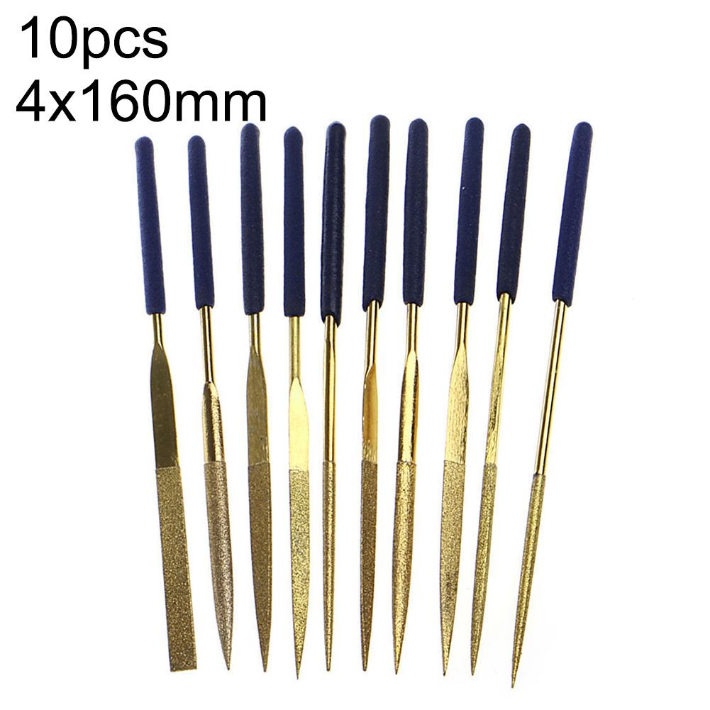 Diamantfeilen-Set Metall Glas Feilen 4*160mm Nadelfeilen-Set Präzisionswerkzeuge Griffe mit leichtem Griff