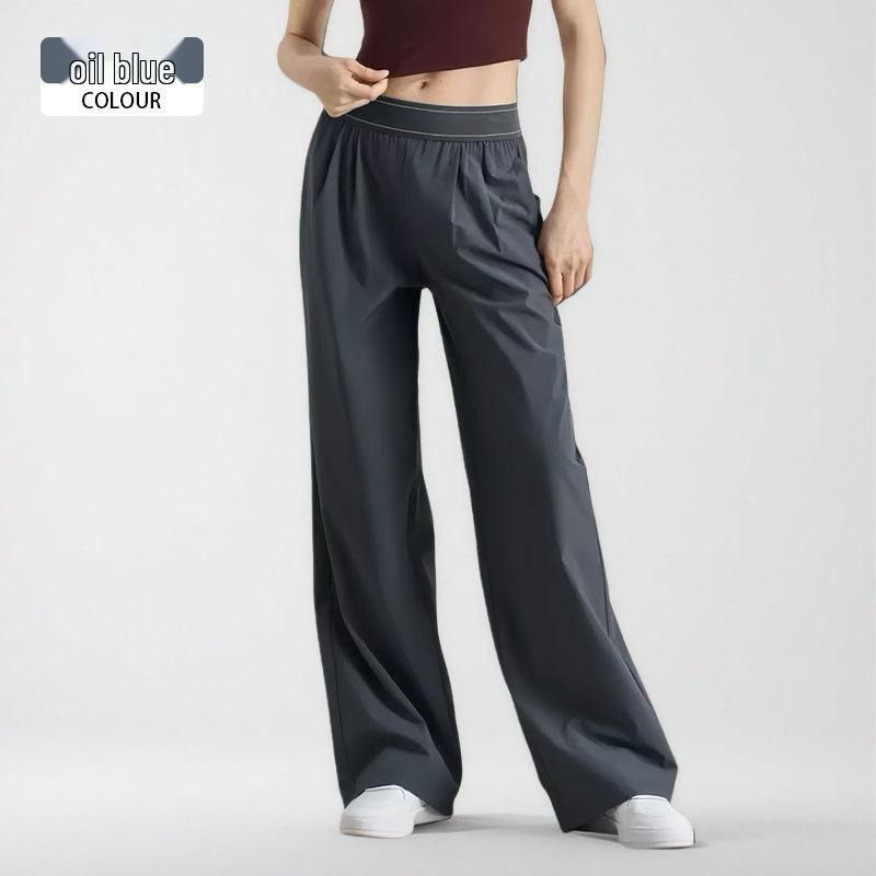 Women's High Waist Yoga Pants - Sunscreen, Casual, Cool, Wide Leg, Fitness Fashion, Loose Fit.