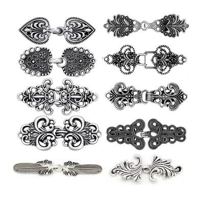 Retro Chinese Alloy Shawl Clip: Creative Hollow Scarf Buckle, Double Sweater Clip Brooch Travel Accessory.