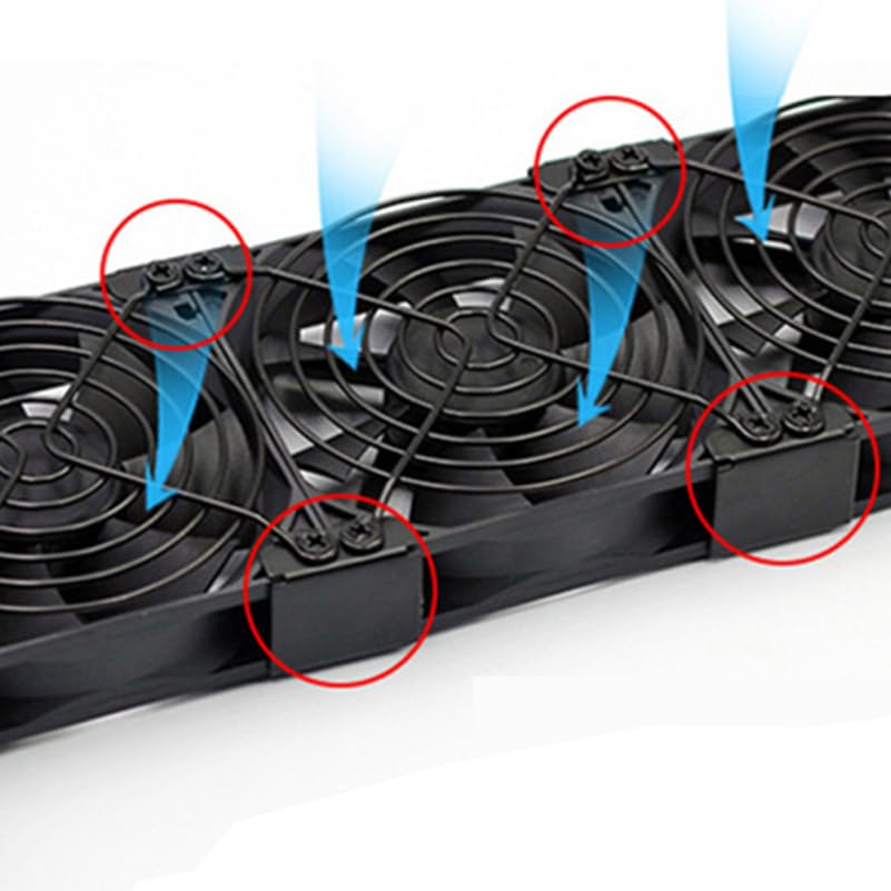 HOMSFOU Cooling Fan Mounting Buckles for PC Graphics Card Fan Improved Cooling Computer Accessories 4-Pack 12-14cm Fans, Brackets, Efficiency,