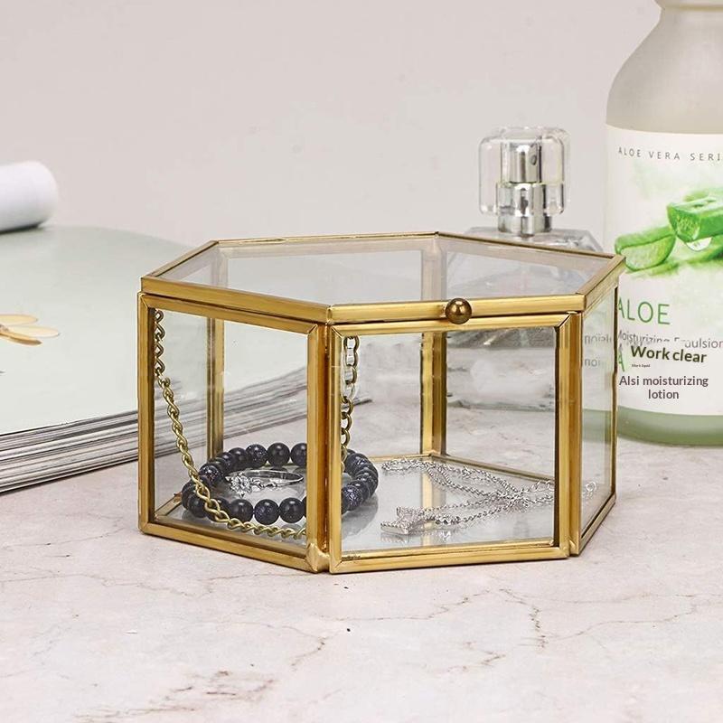 Ringbox Elegant Transparentes Glas Kompakt Schmuckhalter für Hochzeit Verlobung Party Gebrauch