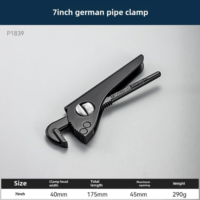 

Немецкий разводной ключ повышенной прочности: Многофункциональный, короткая ручка, высокая твердость, большой крутящий момент, широкий угол, большое отверстие трубного хомута