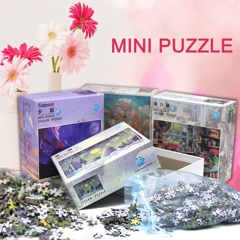 The 1000-piece jigsaw puzzle "Peach Blossom" by Douself is designed for both adults and children as an entertaining DIY toy and a creative gift