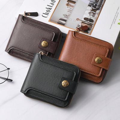 Men's Wallet Premium Sense Retro Zipper Bag Change Storage Wallet