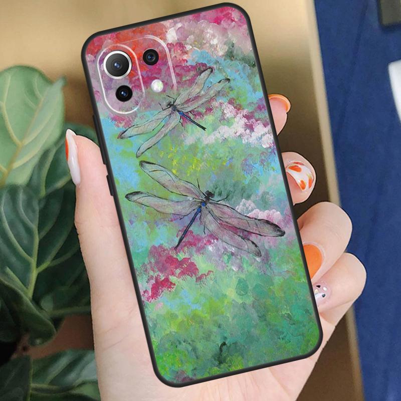 Luxury Dragonfly Case For Xiaomi 15 14 Ultra 13T 14T 15T Pro 17 Pro Max POCO X7 X5 X6 F5 F6 F7 F8 Pro Coque