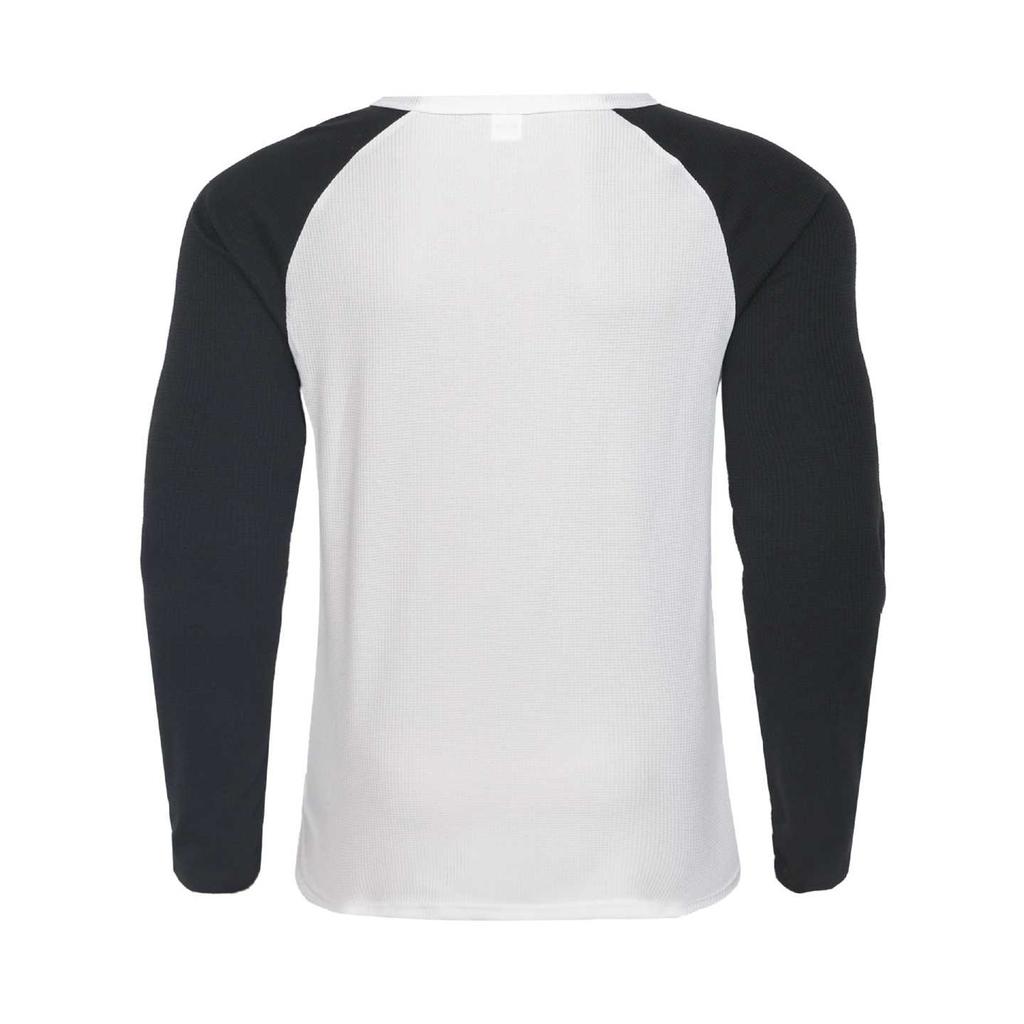 Men's V-neck Colorblock Long Sleeved T-shirt Casual Sports Slim Fit Top