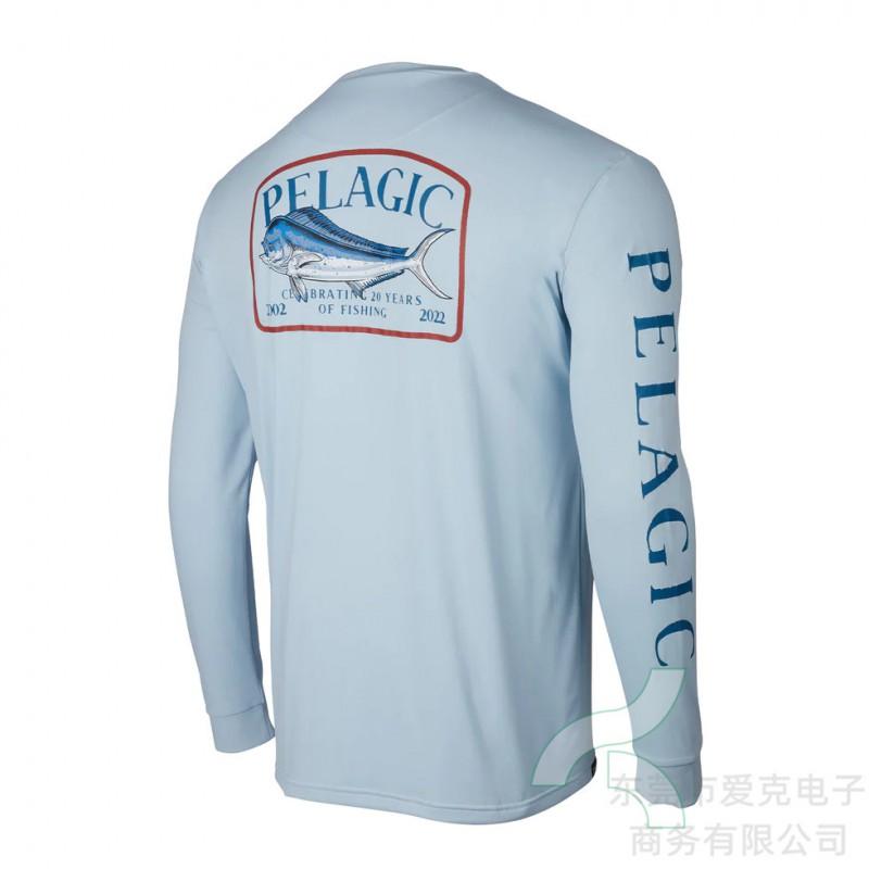 Camicia da pesca da uomo ad asciugatura rapida con protezione UV UPF 50 a maniche lunghe, traspirante, per sport all'aperto, ciclismo