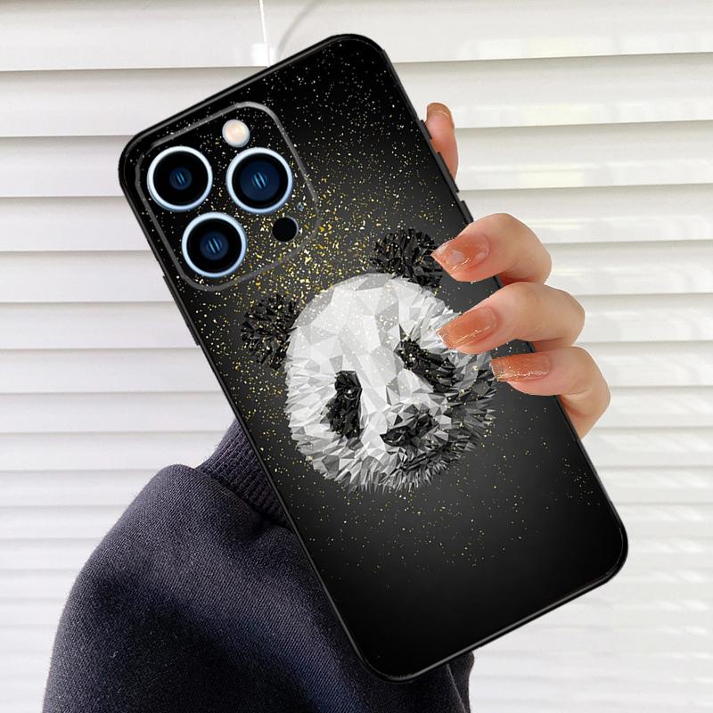 Cute Cartoon Panda Phone Case For iPhone 16 15 14 13 11 12 17 Pro Max mini 15 16 Plus 16e 17 Air Cover Fundas