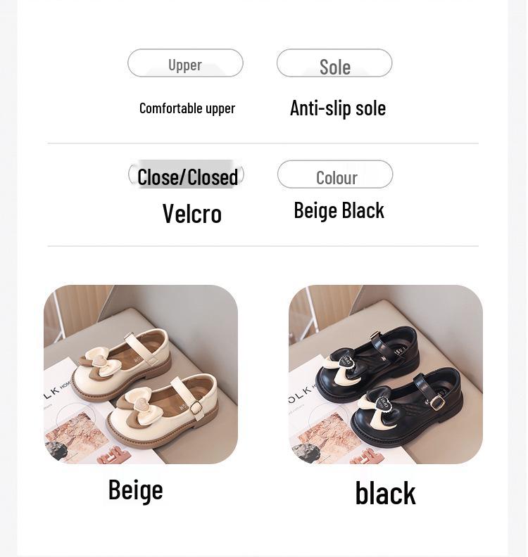 Girls' Leather Princess Shoes – Spring/Autumn, Soft Non-Slip Sole, Perfect for Performances (2025)