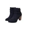 Boots Women Suede Short Tube Side Zipper Artificial Short Plush Women's Chunky Heel Rubber Sole Pointed Toe Fashion Womens Boots