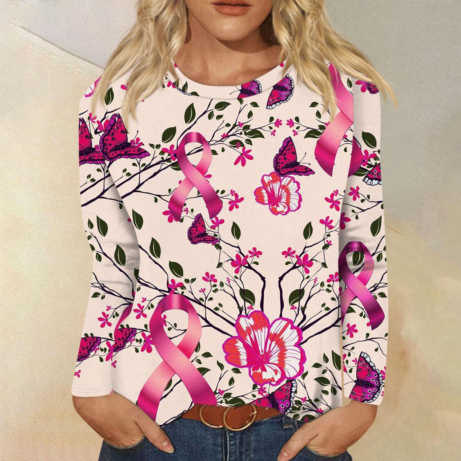 Женская модная повседневная футболка с круглым вырезом и длинным рукавом в стиле ретро — фото 10