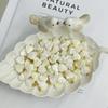 5Pcs, White Natural Shell Pendant With Gold Color Buckle, Fashion Handmade Heart Charms for Jewelry Making DIY Necklace Earring Accessories, 15×15mm