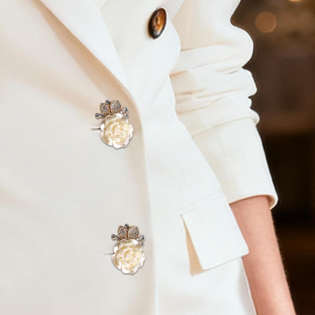 Button Covers For Women Flower Shaped Rhinestone Cufflink Shirt Button Covers For Business Wedding Dress Shirt Women Men