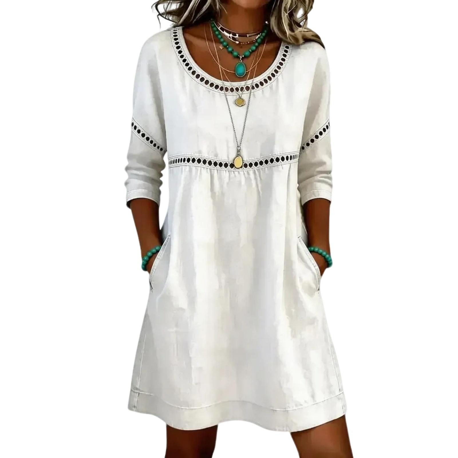 

Women s fashionable loose casual dress XL білий