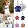 Katze Hund Pfotenabdruck Hund Katze Anhänger Anti-Verlust Haustier Glitzer Anhänger mit Haken Exquisiter Haustier Halsband Anhänger Kätzchen