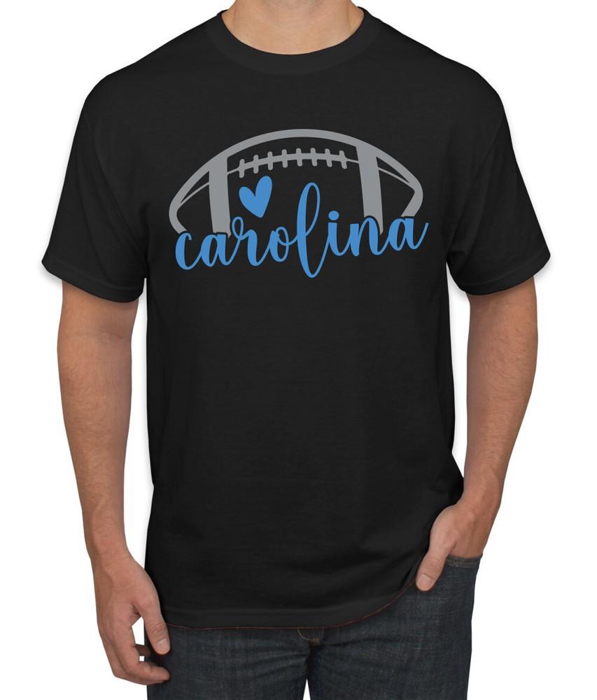 Fan Of Carolina Football Blue Heart Script Writing Men TShirt Unisex T-Shirt