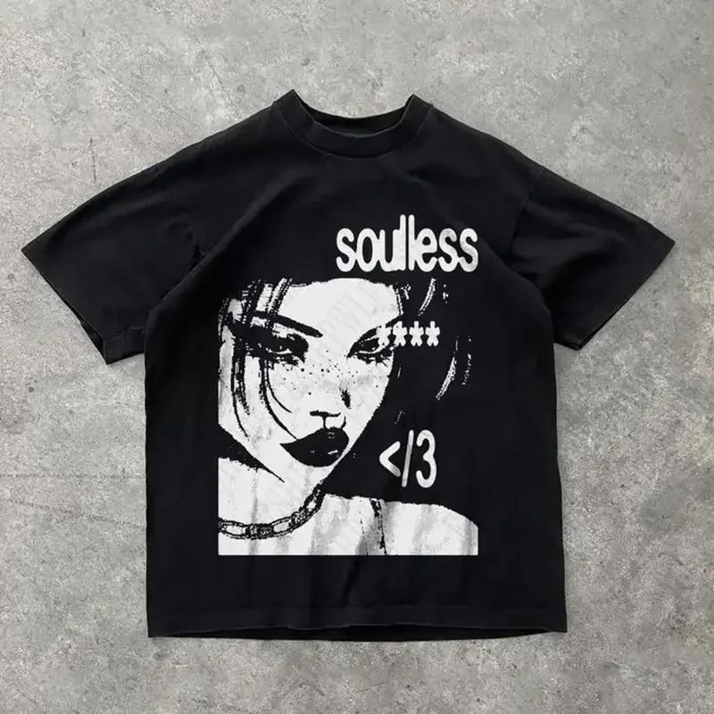 

Punk Aesthetics Graphic Print Cotton T-shirt Oversized Rock Goth Tee Fashion Hip Hop 2000S Retro Streetwear Men Women EMO Tops 4XL